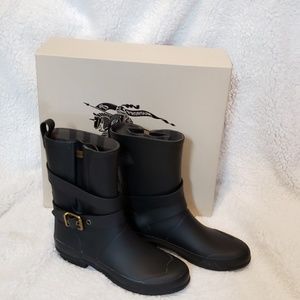 Burberry Mid-Buckle "Biker" Rain Boots | Sz 38/8